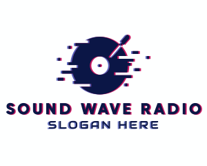 Radio Station - Glitch Vinyl Disc logo design