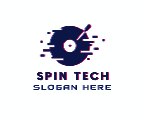 Disc - Glitch Vinyl Disc logo design