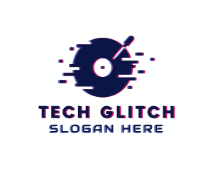 Glitch - Glitch Vinyl Disc logo design