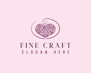 Sewing Yarn Heart logo design