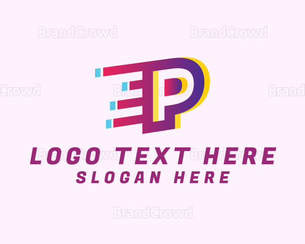 Speedy Letter P Motion Business Logo