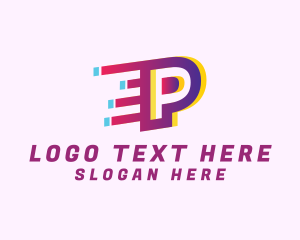 Glitch - Speedy Letter P Motion Business logo design