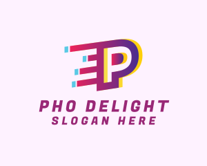 Speedy Letter P Motion Business logo design