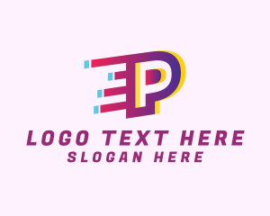 Static - Speedy Letter P Motion Business logo design
