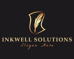 Write - Scroll Writing Quill logo design