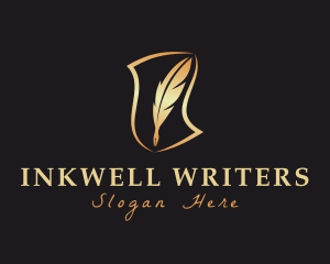 Writing - Scroll Writing Quill logo design