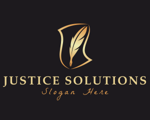 Judicial - Scroll Writing Quill logo design