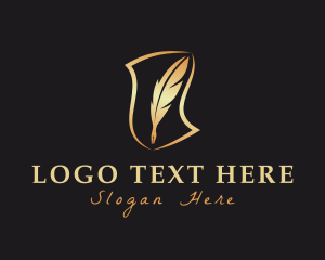 Notary - Scroll Writing Quill logo design