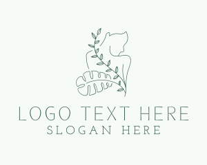 Sexual - Green Leaf Naked Body logo design