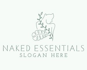 Green Leaf Naked Body logo design