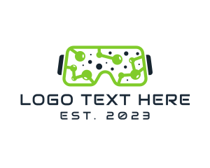 4d - Cyber Circuitry VR Goggles logo design