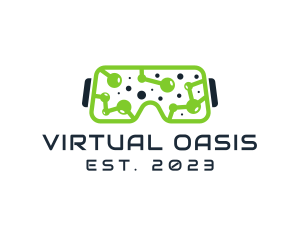 Cyber Circuitry VR Goggles logo design