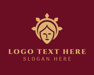 Woman - Golden Crown Princess logo design