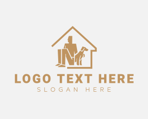 Homeless - Man Dog Shelter logo design