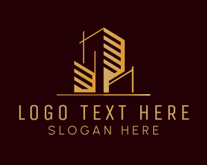 Renovation - Gold Tower Construction logo design