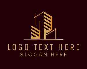 Tower - Gold Tower Construction logo design