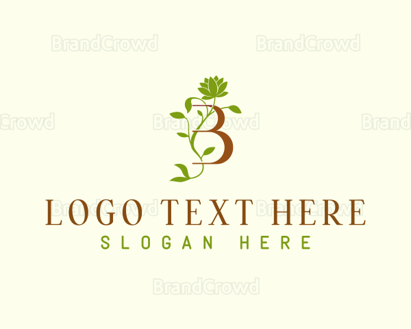 Leaf Floral Beauty Letter B Logo