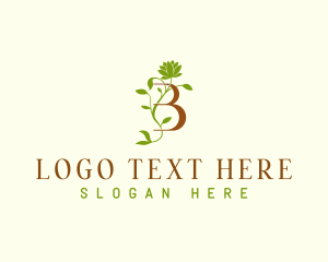 Eco - Leaf Floral Beauty Letter B logo design