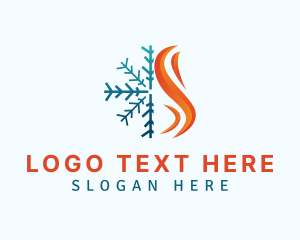 Snow - Flame Snowflake Energy logo design