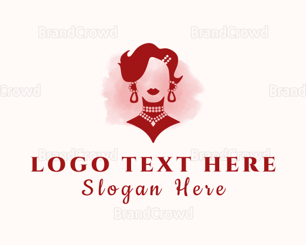 Woman Jewelry Glam Logo