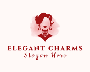 Woman Jewelry Glam  logo design