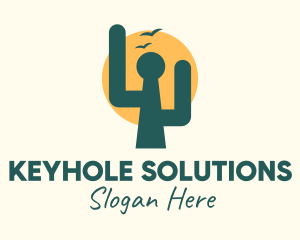 Keyhole - Cactus Sunset Keyhole logo design