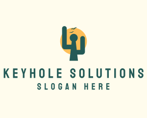 Keyhole - Cactus Sunset Keyhole logo design