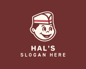 Man - Male Waiter Cartoon logo design