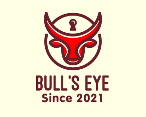 Bull Keyhole Lock logo design