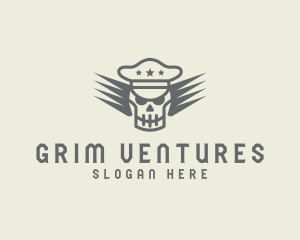 Grim Reaper Skull Pilot logo design