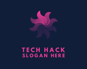 Flower Tech Motion logo design