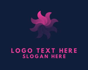 Pink - Flower Tech Motion logo design