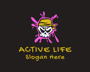 Music Label - Graffiti Skull Paint logo design