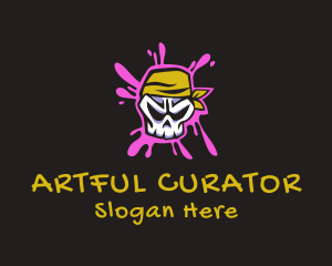 Graffiti Skull Paint  logo design