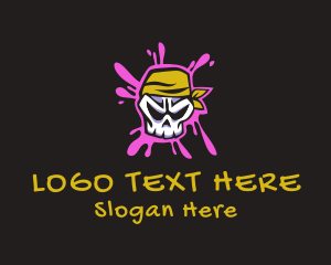 Splatter - Graffiti Skull Paint logo design