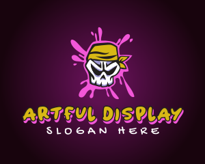 Graffiti Skull Paint  logo design