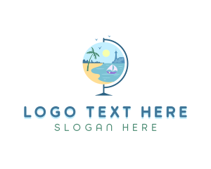 Hostel - Beach Vacation Tour logo design