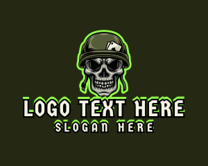 Soldier - Army Skull Gaming logo design