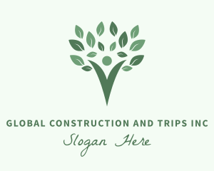Green - Human Healthy Tree Lifestyle logo design