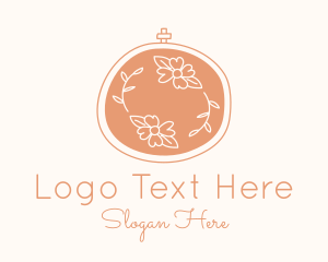 Stitching - Floral Embroidery Craft logo design