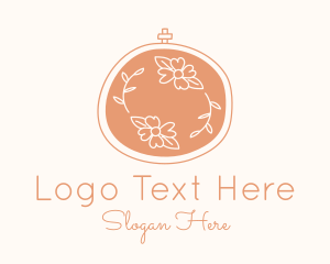 Floral Embroidery Craft Logo