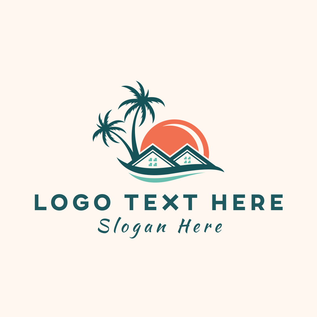 Tropical Sunset House Logo | BrandCrowd Logo Maker