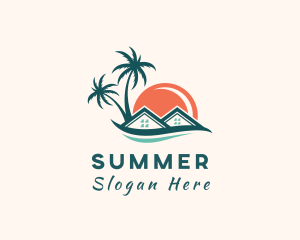 Tropical Sunset House logo design