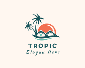 Tropical Sunset House logo design