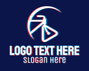 Glitch - Static Motion Biking logo design