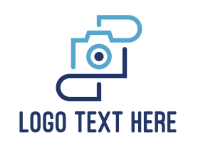 Camera - Blue Camera Monogram logo design