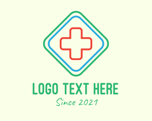 Nurse - Diamond Medical Cross logo design