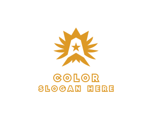 Golden - Star Crown Wings logo design