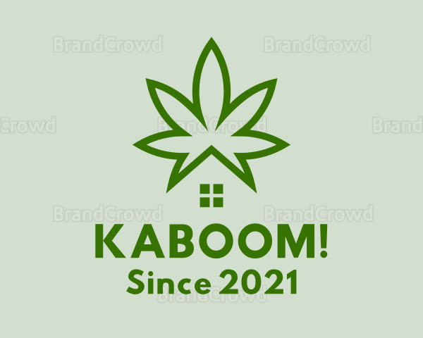 Marijuana Plant House Logo