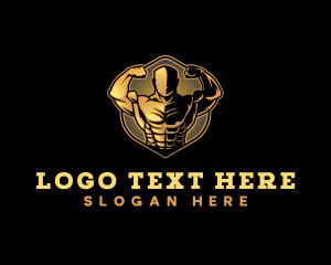 Weightlifting - Bicep  Muscle Training logo design